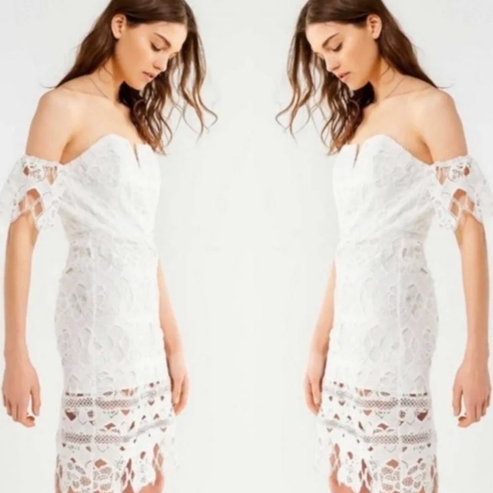 J.O.A. White Strapless Lace Dress